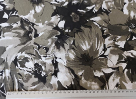 Zwart en groen/grijze bloemen
