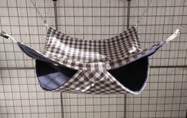 Dubbeldekker L Grijze ruit medium met navy