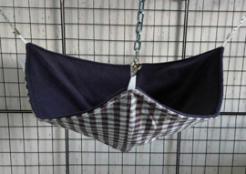 Puntzak L Grijze ruit medium met navy