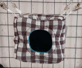 Kubus S Grijze ruit medium met blauw