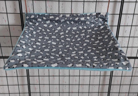 Radiatorhangmat 28x28 grijs met schaapjes
