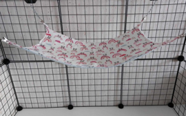 Rechthoek hangmat 28x45 cm panda op roze regenboog