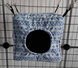 Kubus M Blauw met vlinders en hartjes