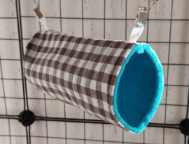 Tunnel S Grijze ruit medium met blauw