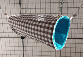 Tunnel M Grijze ruit medium met blauw