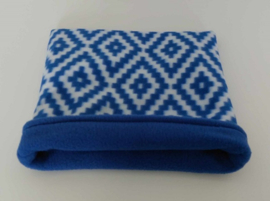 Knuffelzak M Blauw zigzagruit