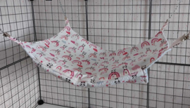 Doorkruiper 53x33 cm panda op roze regenboog
