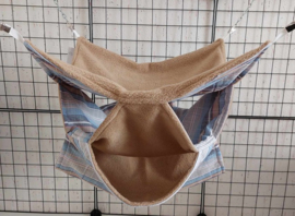 Tripeldekker L Lichtblauw met beige streepje