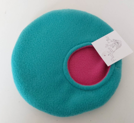 Pouch S Zeegroen met fuchsia