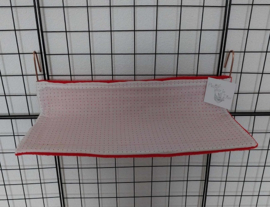 Radiator hangmat lang Wit met rode stipjes