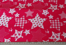 Rood met bonte sterren