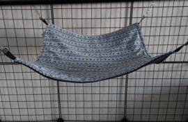 Vierkante hangmat L Blauw met vlinders en hartjes