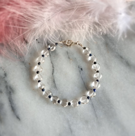 Armband uit kristal en lapis lazuli