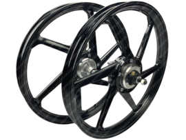 Gußfelgen Satz 17 Zoll x 1.35 Fast Arrow Komplett Schwarz Puch Maxi Modelle