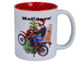 Koffiemok "Happy Holidays" Special Rood / Wit Honda