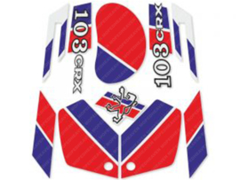 Sticker set Red - White - Blue Peugeot 103 CRX