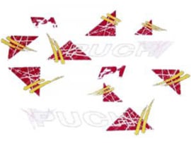 Sticker set Rood - Geel Puch Maxi P1 Intercity