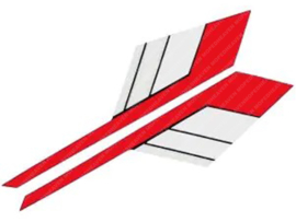 Sticker set Tank Red - White Yamaha DT50M / DT125MX