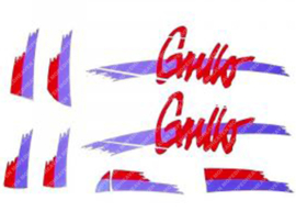 Sticker set Grillo Red - Blue 4-Pieces Vespa Grillo