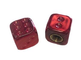 Valve Cap set Dice Red 2-Pieces Universal