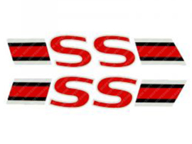 Sticker set Zijkast SS Rood - Zwart 135mm x 25mm Yamaha FS1