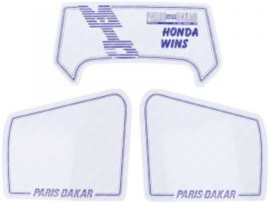 Sticker set Paris Dakar Honda Wins Wit - Blauw 3-Delig Honda MT50