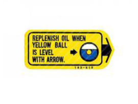 Sticker Oliepeil Controle 46mm x 20mm Geel - Zwart Honda MB50