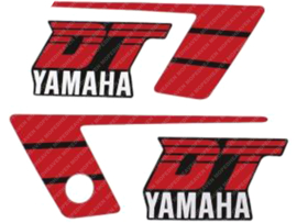 Sticker set Tank / Zijdeksels Rood - Zwart Yamaha DT50MX