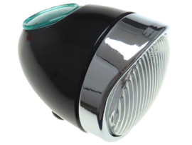 Headlight egg-model black / chrome 102mm (Underside mounting) Puch Maxi