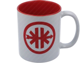 Coffee mug White - Red Print Kreidler