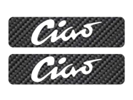 Tanksticker set Ciao 115mm - 30mm Carbon - White 2-Pieces Vespa Ciao