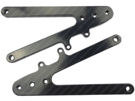 Plates Set Footpegs Race Adjustable Black Powerdercoated Universal