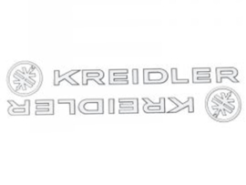 Sticker set Tank White - Black Edge 235mm x 37mm 2-Pieces Kreidler