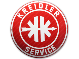 Enamel Sign Big - Round Red - White 50cm Service Kreidler