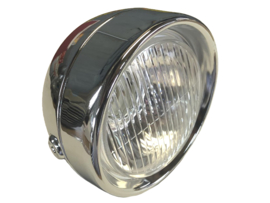 Headlight Classic round chrome 130mm (side mounting) Puch Maxi