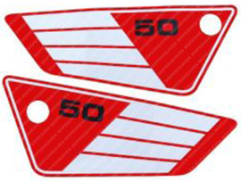 Sticker set Side panels Red - White - Black Yamaha FS1 2RU 1986