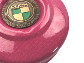 Polraddeckel Rosa Flakes! mit RealMetal Emblem Puch e50 / ZA50 / Z50