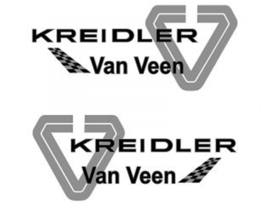 Sticker set Battery Box Van Veen Black - Silver Line 155mm x 64mm 2-Pieces Kreidler