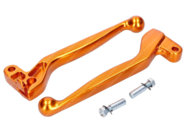 Clutch / brake lever set aluminium gold anodised Simson S50 / S51 / S53 / S70 / S83 / SR50 / SR80