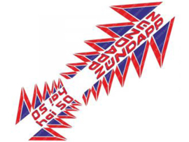 Sticker set Red - Blue 4-Pieces Zündapp HAI50