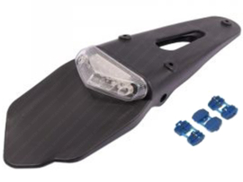 Rear fender + LED Lighting Black - White Universal