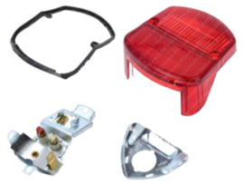 Taillight Red - Red Pig Snout Complete Zündapp