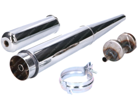 Uitlaat set Chroom Enduro Tegenkegel Compleet Simson S50E / S51E / S53E / S70E / S83E