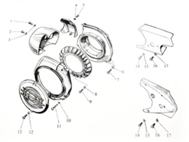 Befestigung Satz Kühlkappen Motorblock Puch MV / MS / VS / DS / VZ / Usw