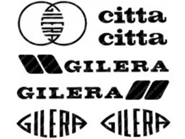 Sticker set Black 7-Pieces Gilera Citta
