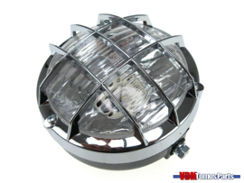 Headlight unit round black with Grill