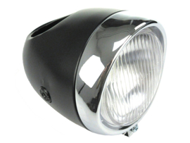 Headlight egg-model black big 130mm GUIA (Side mounting) universal