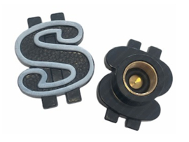 Valve Cap set Dollar Black 2-Pieces Universal