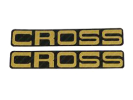 Sticker set Black - Gold 128mm x 24mm 2-Pieces Kreidler Cross
