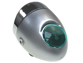 Headlight egg-model silver / chrome 102mm (side mounting) Puch Maxi
